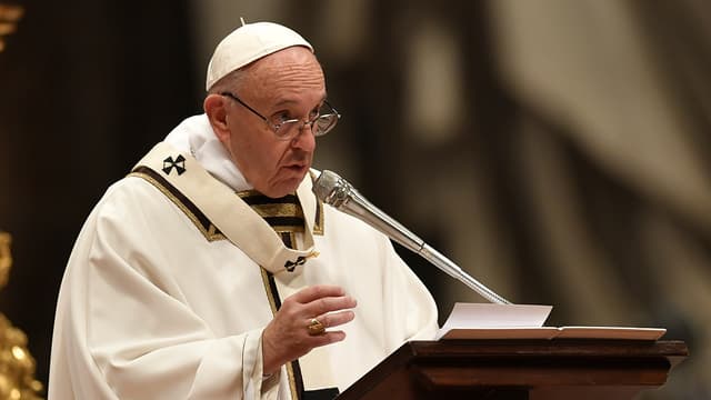 Le pape François à la basilique Saint-Pierre de Rome.