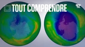 Le trou dans la couche d'ozone en 1979 (à gauche) et en 2009 (à droite)