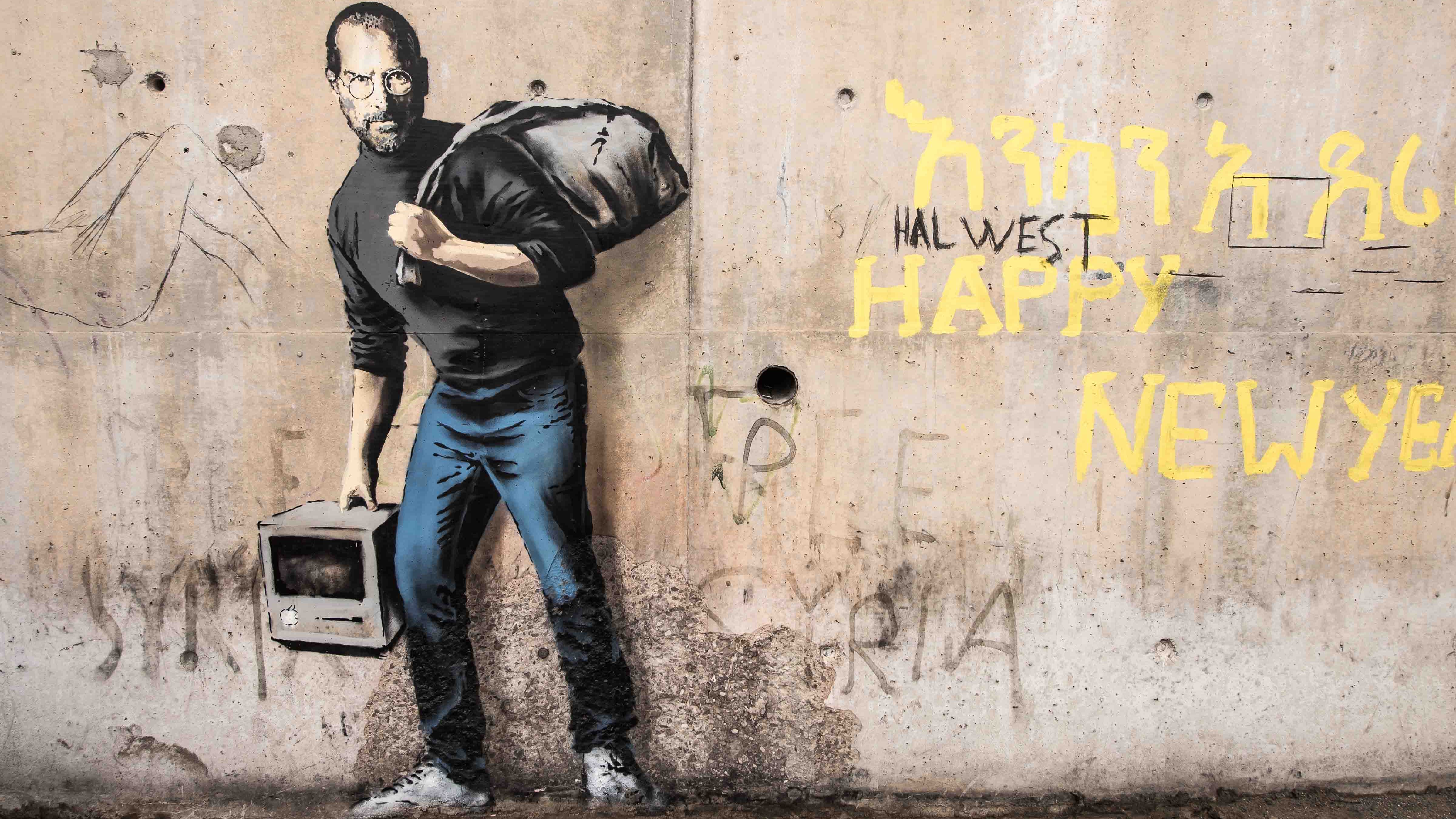 Banksy avait représenté Steve Jobs en migrants dans la "jungle" de Calais Banksy avait représenté Steve Jobs en migrants dans la "jungle" de Calais