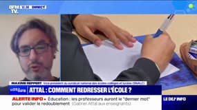 Niveau des élèves: "Les annonces faites par Gabriel Attal sont très encourageantes", pour Maxime Reppert (SNALC)