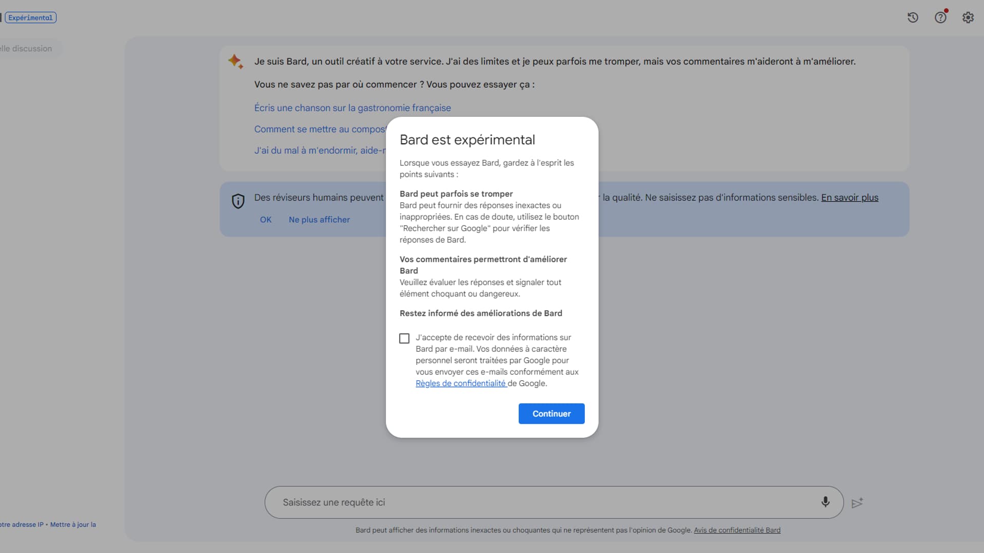 Google rappelle que son intelligence artificielle Bard est expérimentale