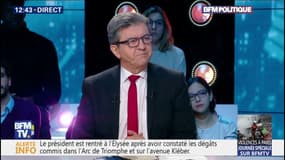 Pour Mélenchon, Macron veut "donner une impression" en se rendant à l'Arc de Triomphe et en saluant les forces de l'ordre