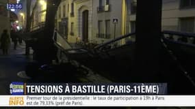 Présidentielle : des tensions à Bastille font des dégâts matériels et des blessés