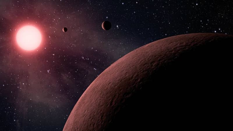 Vue d'artiste d'une exoplanète.