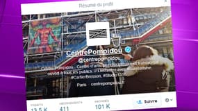 Le compte Twitter du Centre Pompidou comptabilisait début mars 101.000 abonnés.