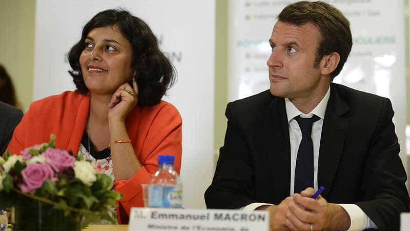 Myriam El Khomri et Emmanuel Macron le 6 juillet 2015 à Marseille.