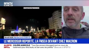 Benoît Hedin, membre de la FDSEA 62, veut "continuer à mettre la pression" pour empêcher la signature du Mercosur