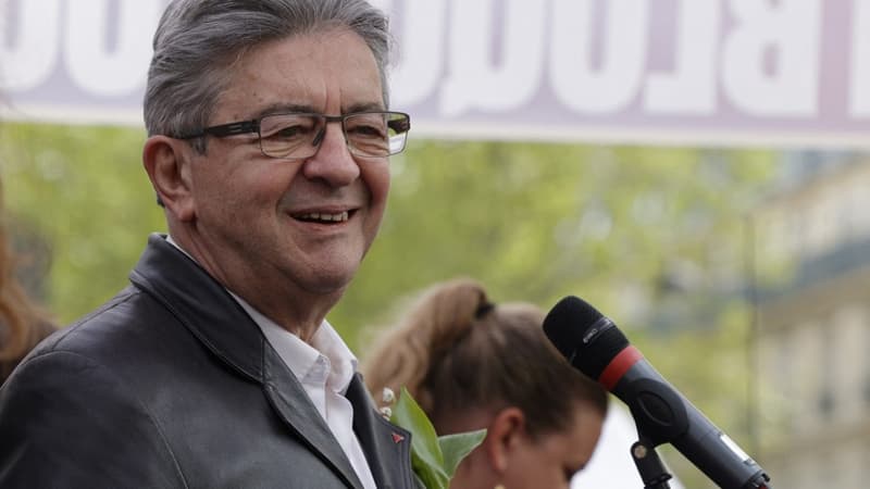 Jean-Luc Mélenchon le 1er mai 2023 à Paris 