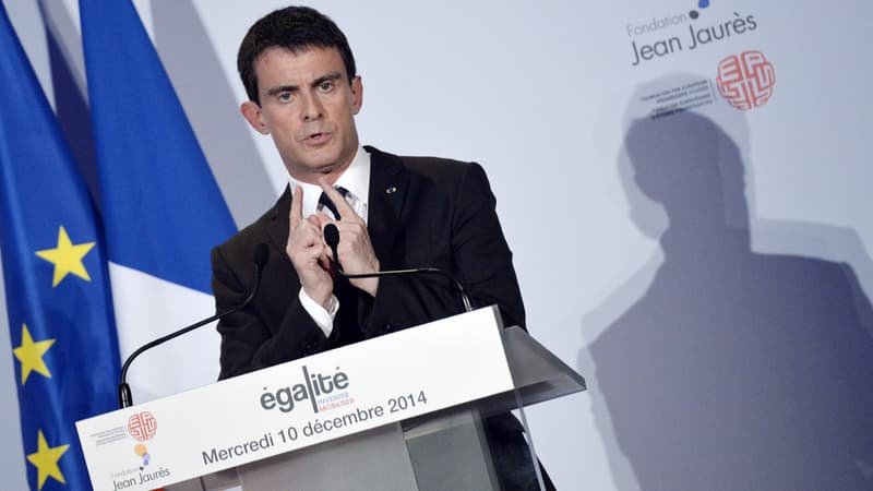 Le Premier ministre Manuel Valls, s'exprime sur l'égalité, mercredi soir, devant la Fondation Jean Jaurès.