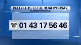Numéro de la cellule de crise du Quai d'Orsay.