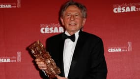 Roman Polanski et son César du meilleur réalisateur pour "La vénus à la fourrure", le 28 février dernier.