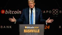 Donald Trump lors de la troisième journée de la conférence Bitcoin 2024 au Music City Center, le 27 juillet 2024 à Nashville, dans le Tennessee.
