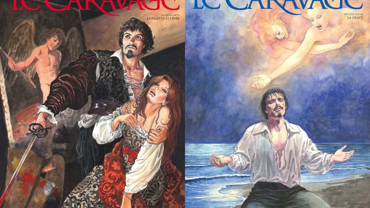 Couvertures des deux tomes du Caravage de Manara Couvertures des deux tomes du Caravage de Manara