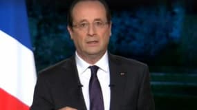 François Hollande lors de ses premiers voeux à la nation, le 31 décembre 2012