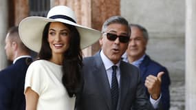 George et Amal Clooney lors de leur mariage, à Venise en avril 2015.