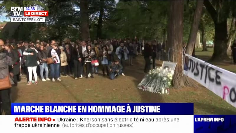 La marche blanche en hommage à Justine Vayrac s'achève dans un jardin public de Saint-Céré
