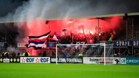 Les supporters de l'OL à Bourg-en-Bresse