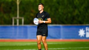 Handre Pollard, ouvreur de l'Afrique du Sud, à l'entraînement, le 10 octobre 2023