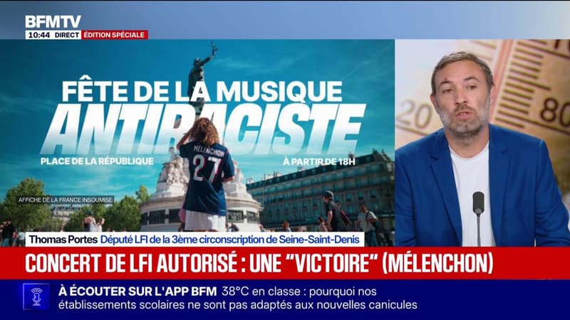 Concert de LFI autorisé par la justice administrative: "Une victoire pour l'État de droit", estime le député insoumis Thomas Portes
