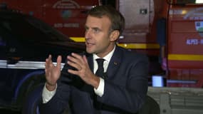 Emmanuel Macron à Saint-Martin-Vésubie, le 7 octobre 2020.
