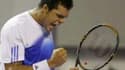 Le Manceau peut exulter après avoir battu pour la deuxième fois consécutive le Serbe Novak Djokovic