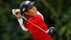 Céline Boutier lors du dernier round du Tour Championship sur le parcours du Tiburon Golf à Naples, en Floride, le 21 novembre 2021 