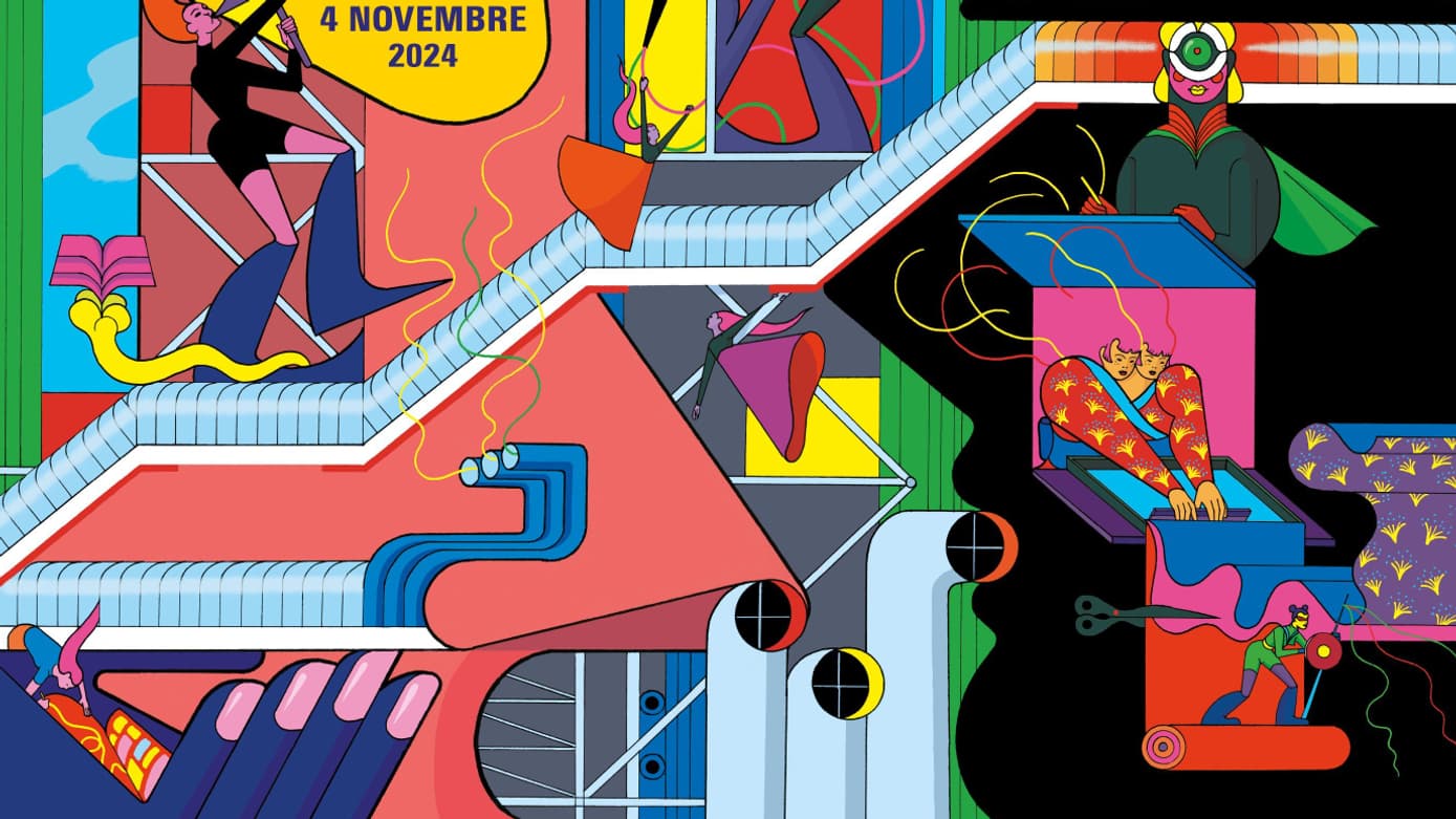 Affiche de l'événement du Centre Pompidou "La BD à tous les étages"