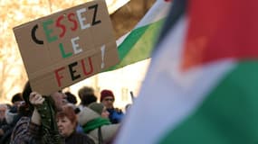 Nouvelle manifestation pro-palestinienne en faveur d'un cessez-le-feu immédiat à Gaza et en Cisjordanie, le 17 décembre 2023 à Paris (photo d'illustration)