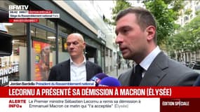 Jordan Bardella (RN): "Il y aura un retour aux urnes dans les prochaines semaines (...) Le Rassemblement national se tiendra évidemment prêt à gouverner"