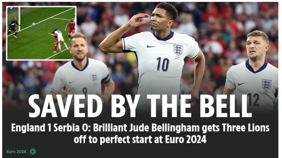 La une du Sun Sport le 17 juin 2024