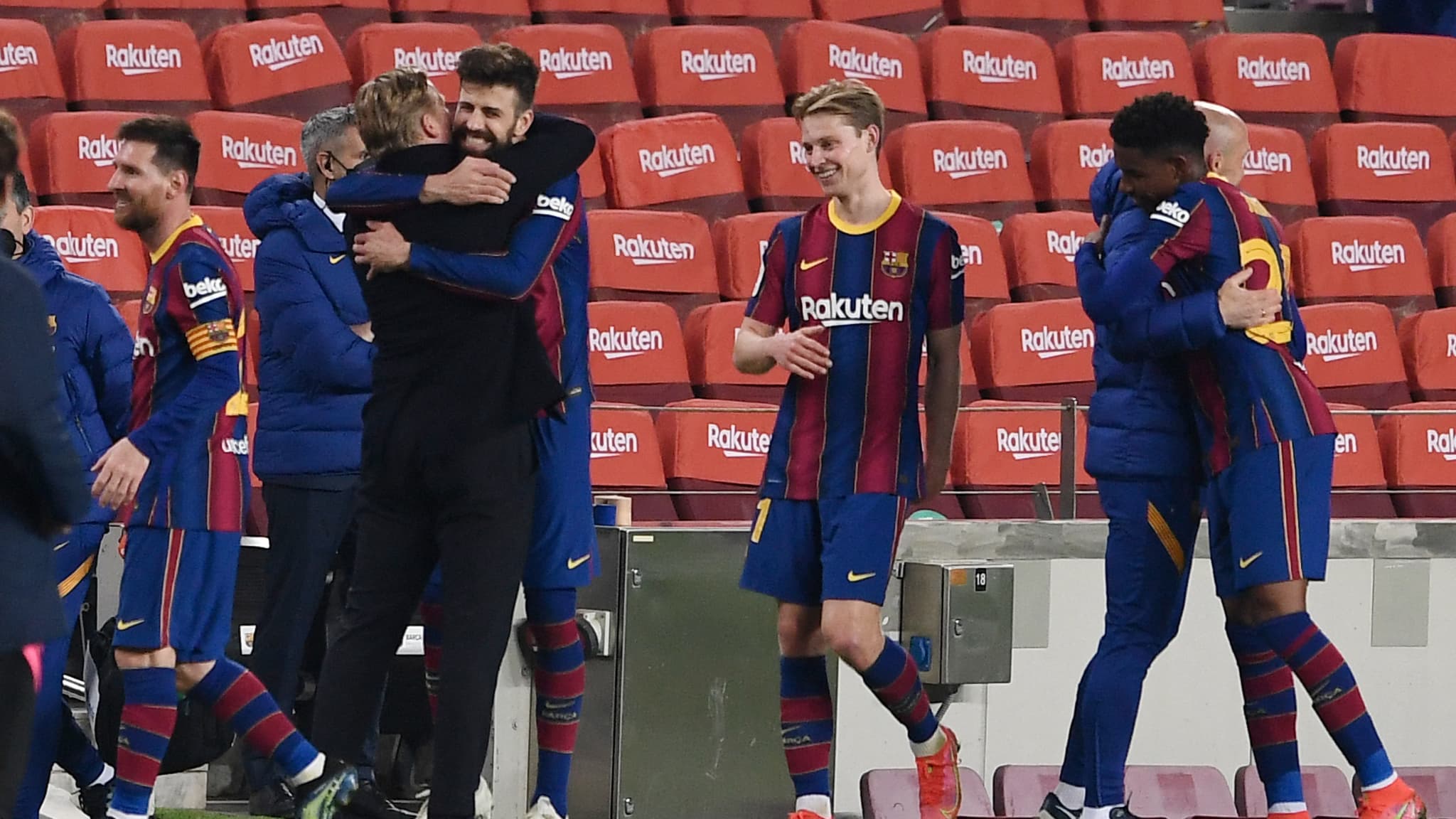 Scène de joie et de communion au sein du Barça