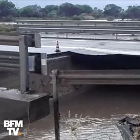 En Italie, une portion d’un pont s’effondre à cause de fortes pluies