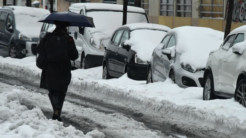 Le centre-ville de Montpellier sous la neige le 1er mars 2018