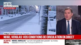 Neige, verglas: "Nous allons pouvoir permettre aux camions de reprendre leur circulation (...) sur les routes franciliennes", affirme Philippe Tabarot, ministre des Transports