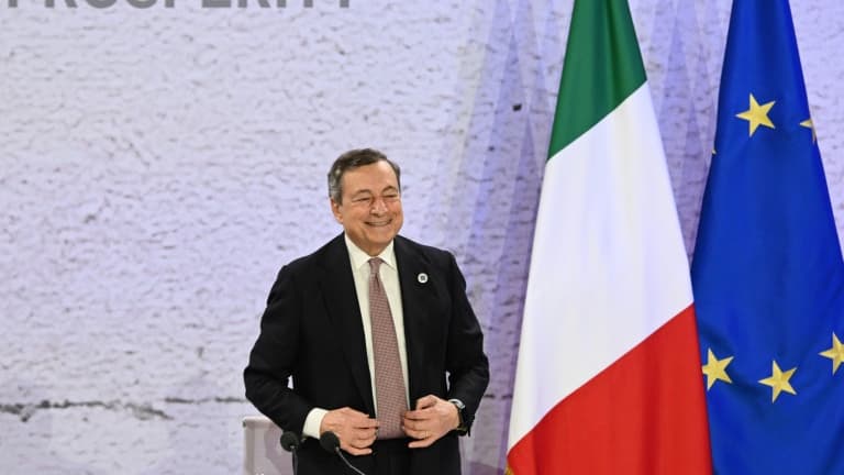 Le Premier ministre italien, Mario Draghi, le 31 octobre 2021 à Rome