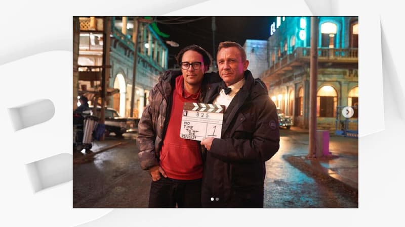 Cary Fukunaga et Daniel Craig sur le tournage de "Mourir peut attendre"