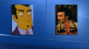 L'acteur Frank Sivero, Frankie Carbone dans "Les Affranchis", face à son double dans "Les Simpsons".