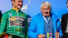 Thomas Voeckler aux côtés de Raymond Poulidor sur Paris-Nice en 2016