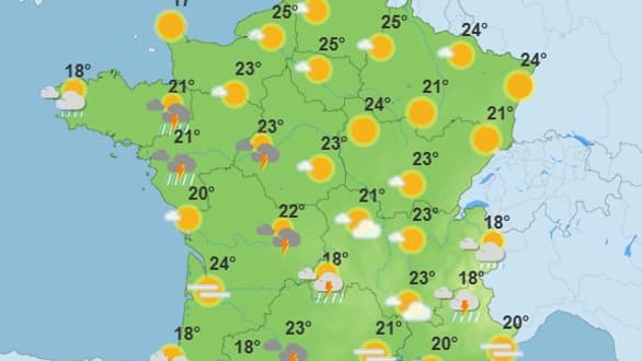 Météo du mercredi 14 mai 2025 après-midi, selon Météo-France Météo du mercredi 14 mai 2025 après-midi, selon Météo-France