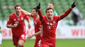Thomas Muller célèbre l'un de ses buts avec le Bayern