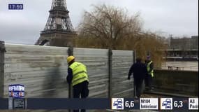 Crue de la Seine : des barrages construits sur les quais dans le 16e arrondissement