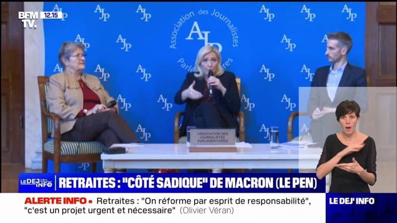 Réforme des retraites: Marine Le Pen dénonce le 