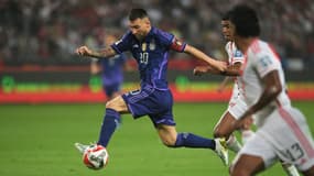 Lionel Messi lors de la victoire de l'Argentine au Pérou (0-2, qualifs Mondial 2026), le 17 octobre 2023