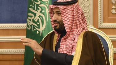 Le Prince Mohammed ben Salmane le 13 janvier 2019. Il recevait alors à Riyad le secrétaire d'État américain Mike Pompeo.