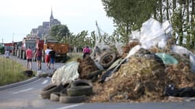 Les accès au Mont-Saint-Michel étaient bloqués le 20 juillet 2015