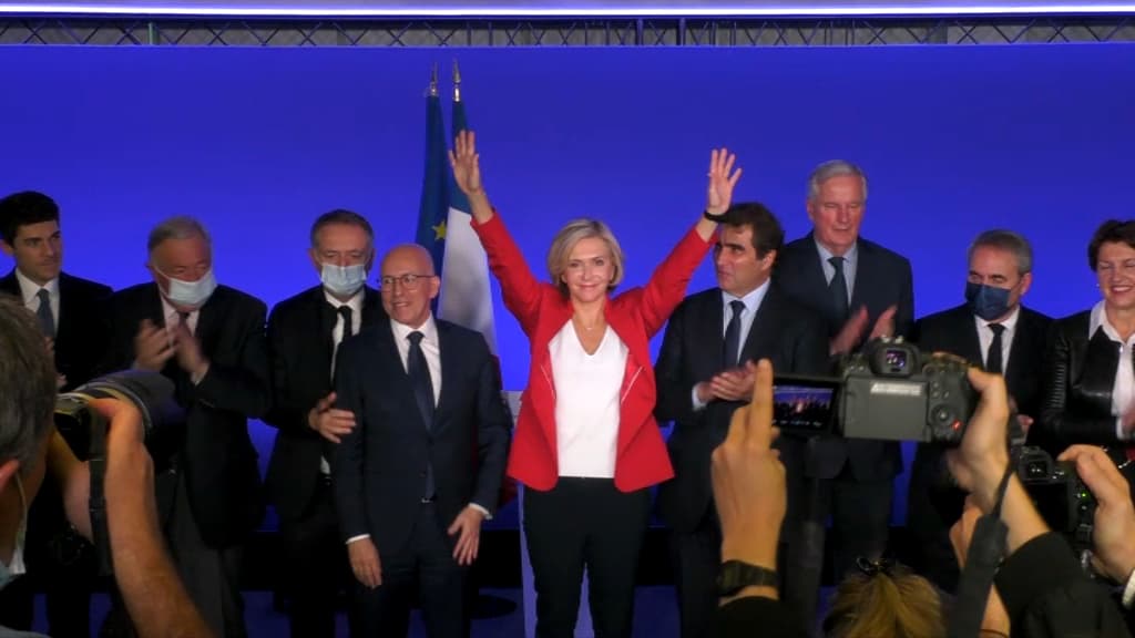 Valérie Pécresse après sa victoire au congrès LR, samedi 4 décembre 2021 Valérie Pécresse après sa victoire au congrès LR, samedi 4 décembre 2021