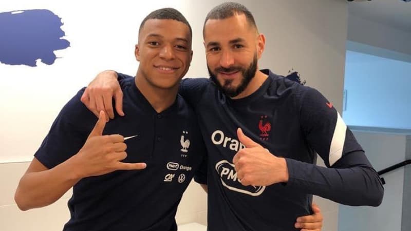 Équipe de France: la photo Benzema-Mbappé enflamme la presse espagnole