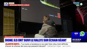 Rallye Monte-Carlo: les supporters suivent la course sur écran géant à Digne-les-Bains