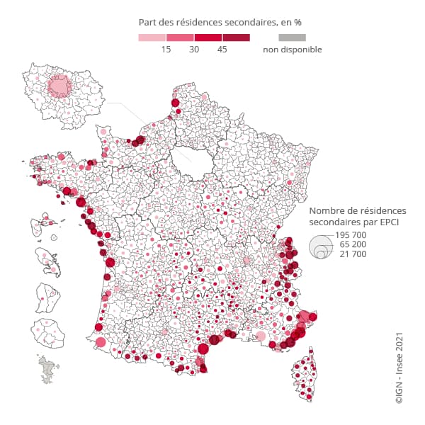 Carte de France des résidences secondaires