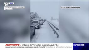 L'autoroute A75 paralysée par la neige dans la Lozère